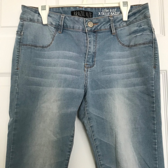 Y2K BRAZIL Skinny Jeans Denim Low Rise M Fit Light Blue Faded - Picture 3 of 12